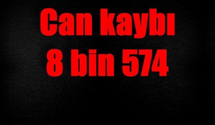 Can kaybı 8 bin 574'e yükseldi 1 Can kaybı 8 bin 574’e yükseldi