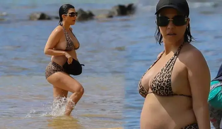 Karnı burnunda olan Kourtney Kardashian Hawaii'de tatilde 3 Karnı burnunda olan Kourtney Kardashian Hawaii’de tatilde