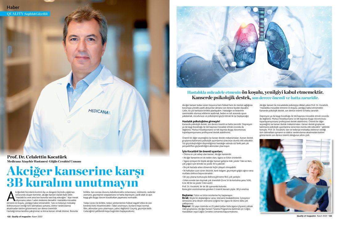 Medicana Ataşehir Hastanesi Göğüs Cerahisi Uzmanı Prof. Dr. Celalettin Kocatürk, akciğer kanserine karşı 3B kuralını anlattı 3 celalettin kocaturk1 Medicana Ataşehir Hastanesi Göğüs Cerahisi Uzmanı Prof. Dr. Celalettin Kocatürk, akciğer kanserine karşı 3B kuralını anlattı