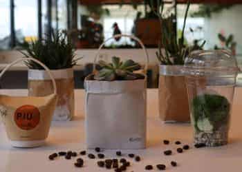 Piu Art Cafe ‘de Bahçe’ ye dönüşen bardaklar