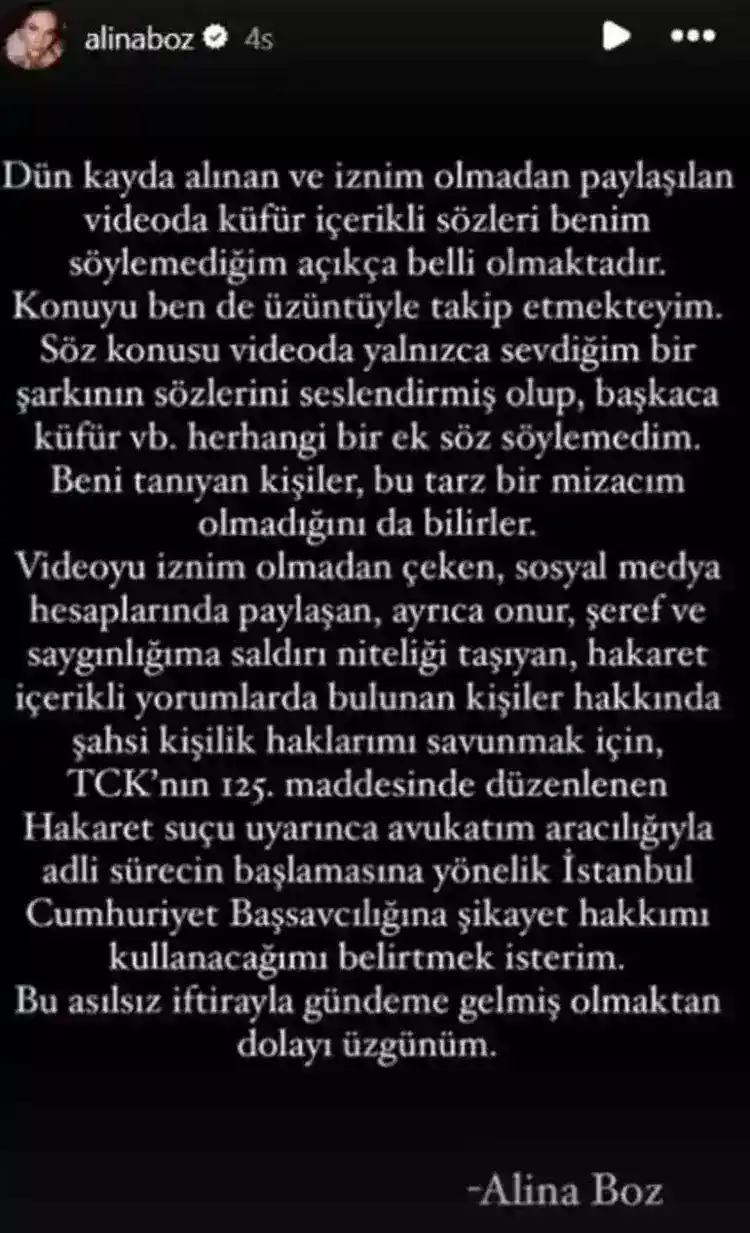 66408550542516ca3dece733 Galatasaray taraftarından büyük tepki almıştı! Alina Boz'dan küfür açıklaması