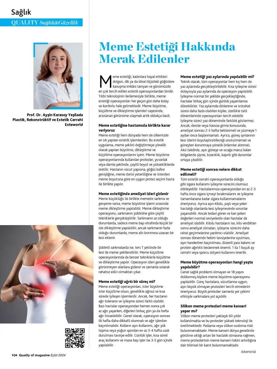 Esteworld Plastik, Rkonstrüktif ve Estetik Cerrahı Prof. Dr. Ayşin Karasoy Yeşilada 'Meme Estetiği' hakkında merak edilenleri anlattı 3 ayca kra este1 Esteworld Plastik, Rkonstrüktif ve Estetik Cerrahı Prof. Dr. Ayşin Karasoy Yeşilada 'Meme Estetiği' hakkında merak edilenleri anlattı