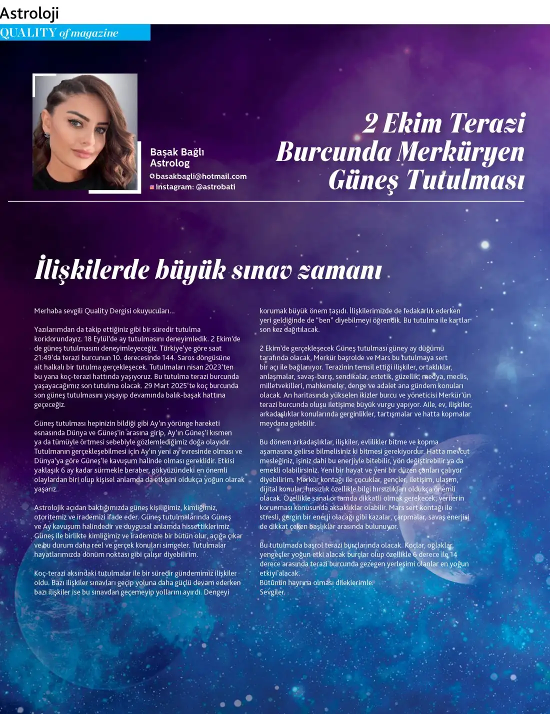 Astrolog Başak Bağlı, 2 Ekim'de Terazi burcunda gerçekleşecek Merküryen Güneş Tutulması'nın etkilerini anlattı 3 merkuryen Astrolog Başak Bağlı, 2 Ekim'de Terazi burcunda gerçekleşecek Merküryen Güneş Tutulması'nın etkilerini anlattı