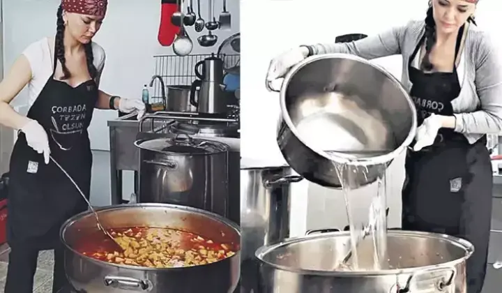 Devasa tencerelerde yemek pişirdi 1 Devasa tencerelerde yemek pişirdi