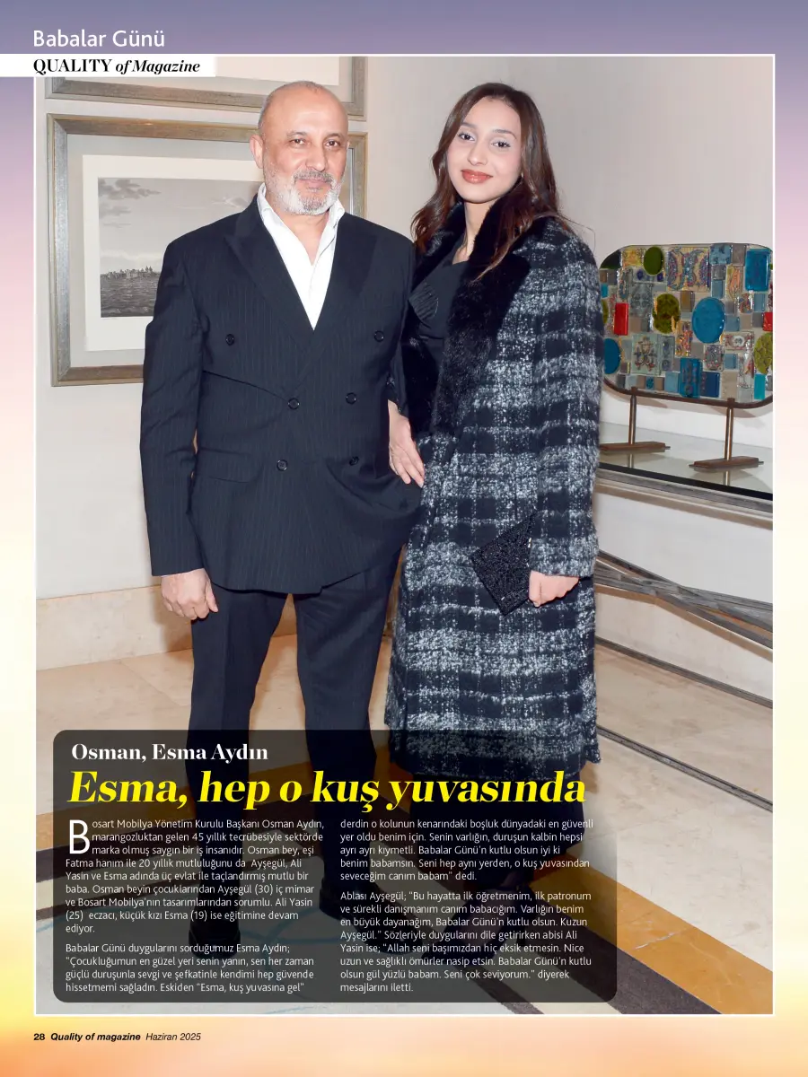 osman aydin Quality of magazine'den çok özel 'Babalar Günü' dosyası