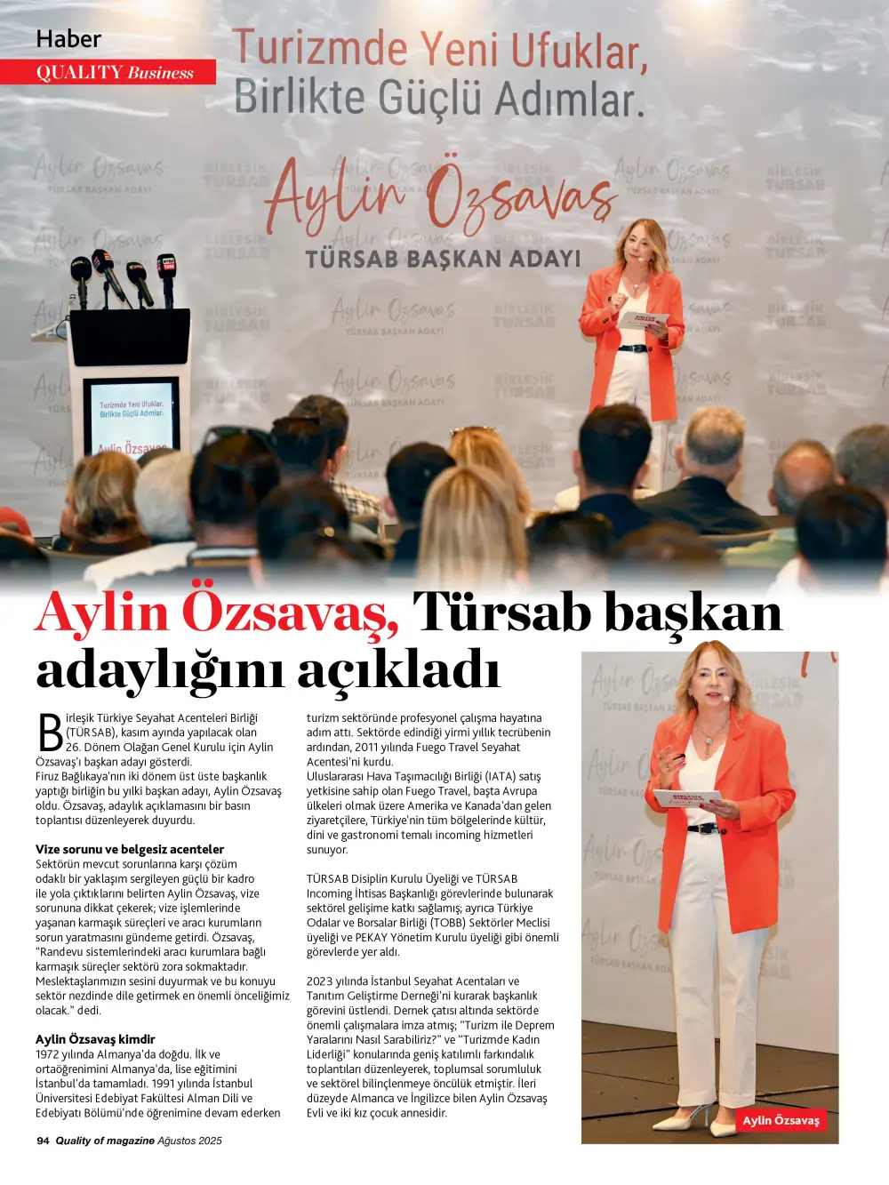 aylinozsavass Aylin Özsavaş, Türsab Başkan Adaylığını açıkladı