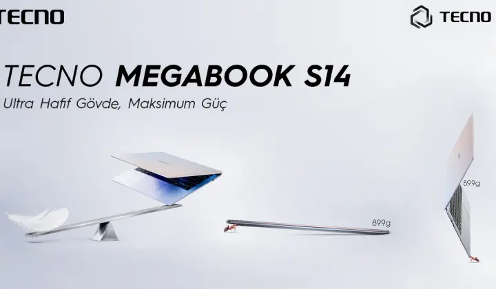 Tecno Megabook S14 ağırlığı ve inceliğiyle dikkat çekiyor