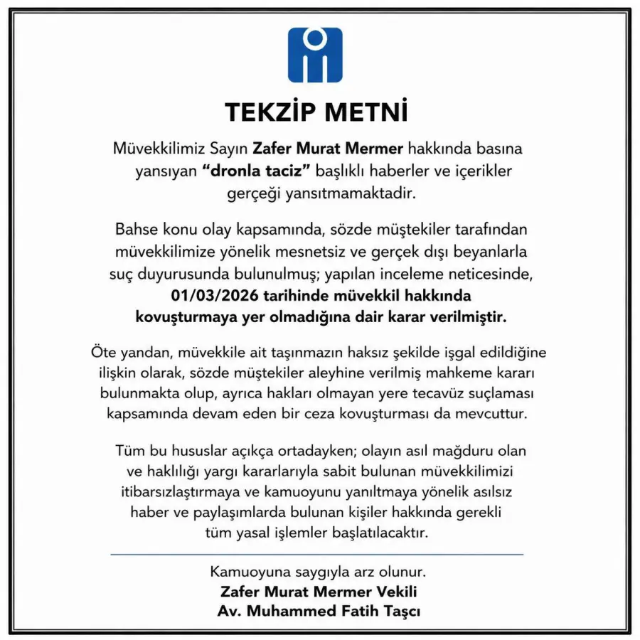 mm Mermer Ailesinden 'Dron' iddialarına yalanlama: Gerçeği Yansıtmıyor