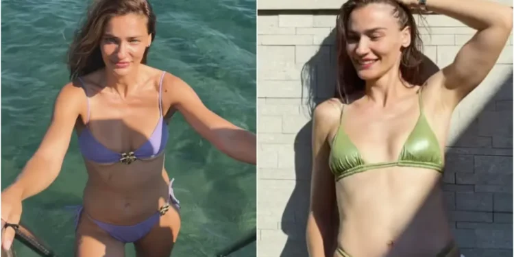 Hem tatil yapıyor hem bikini reklamı
