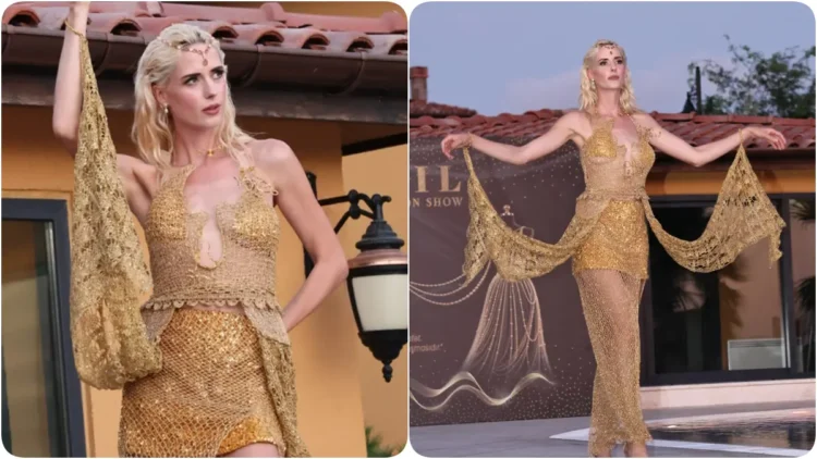Wilma Elles 10,5 milyon TL’lik elbiseyle podyuma çıktı