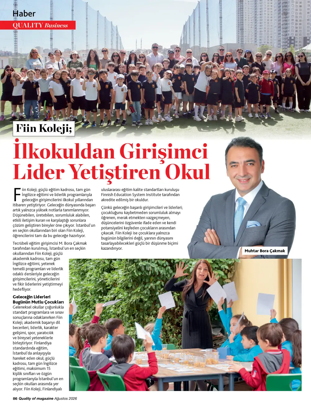 haber fiin Fiin Koleji; İlkokuldan Girişimci Lider Yetiştiren Okul